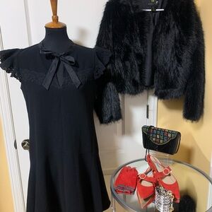 Rebecca Taylor Black dress with neck tie